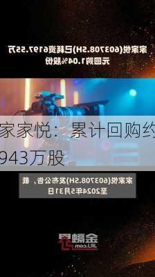 家家悦：累计回购约943万股