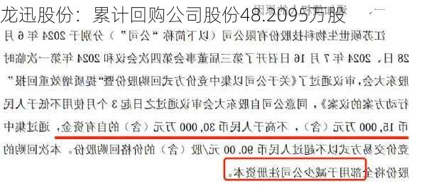 龙迅股份：累计回购公司股份48.2095万股