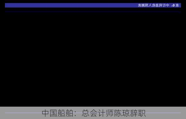 中国船舶：总会计师陈琼辞职