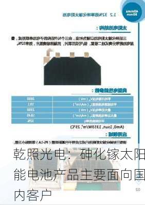 乾照光电：砷化镓太阳能电池产品主要面向国内客户