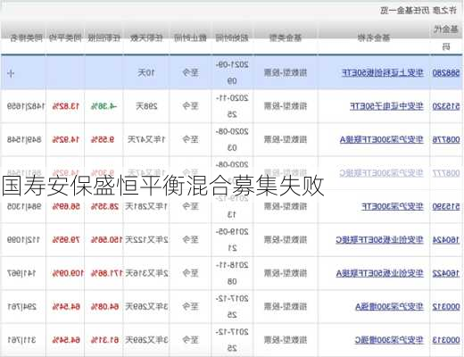 国寿安保盛恒平衡混合募集失败