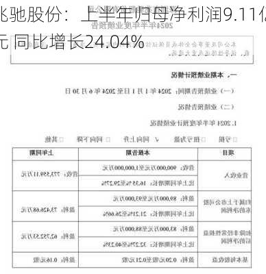 兆驰股份：上半年归母净利润9.11亿元 同比增长24.04%