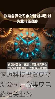 诚迈科技投资成立新公司，含集成电路相关业务