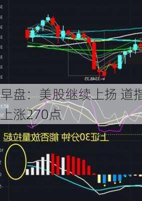 早盘：美股继续上扬 道指上涨270点