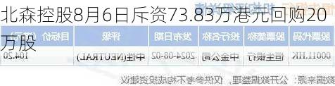 北森控股8月6日斥资73.83万港元回购20万股