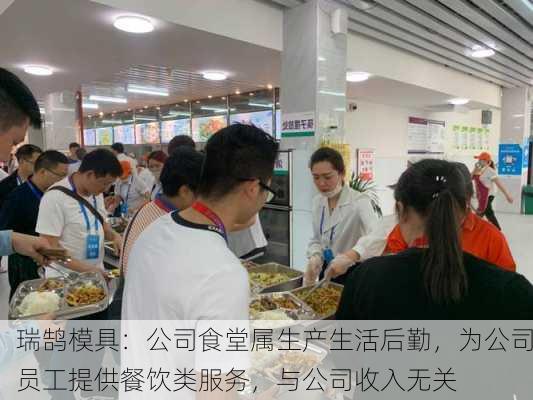 瑞鹄模具：公司食堂属生产生活后勤，为公司员工提供餐饮类服务，与公司收入无关