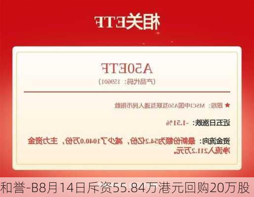 和誉-B8月14日斥资55.84万港元回购20万股