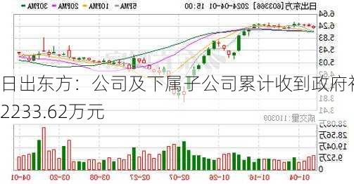 日出东方：公司及下属子公司累计收到政府补助2233.62万元