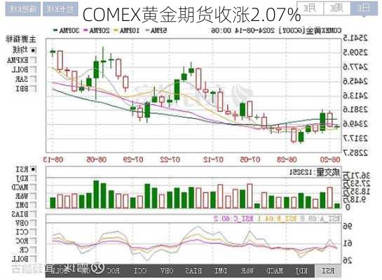 COMEX黄金期货收涨2.07%