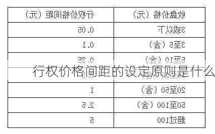 行权价格间距的设定原则是什么