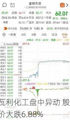 瓦利化工盘中异动 股价大跌6.88%