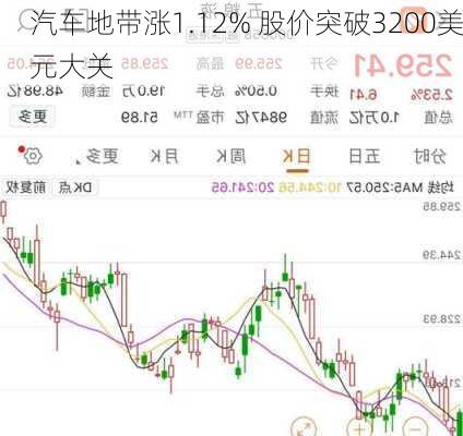 汽车地带涨1.12% 股价突破3200美元大关