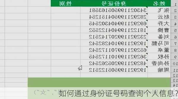 如何通过身份证号码查询个人信息？