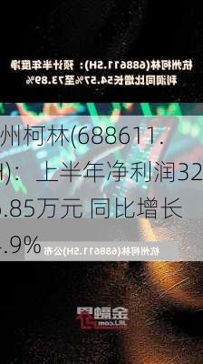 杭州柯林(688611.SH)：上半年净利润3206.85万元 同比增长54.9%