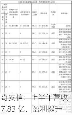 奇安信：上半年营收 17.83 亿，盈利提升