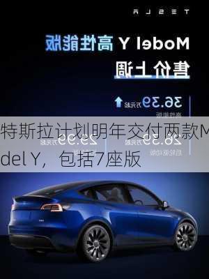 特斯拉计划明年交付两款Model Y，包括7座版