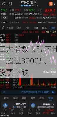 三大指数表现不佳，超过3000只股票下跌