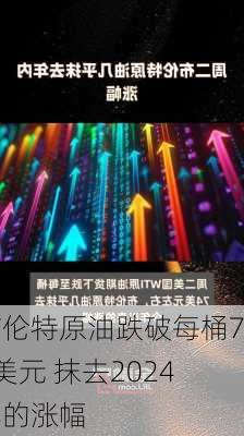 布伦特原油跌破每桶75美元 抹去2024年的涨幅