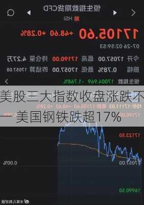 美股三大指数收盘涨跌不一 美国钢铁跌超17%