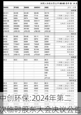 中创环保:2024年第二次临时股东大会决议公告