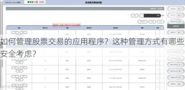 如何管理股票交易的应用程序？这种管理方式有哪些安全考虑？