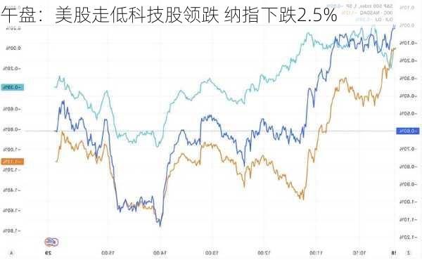 午盘：美股走低科技股领跌 纳指下跌2.5%