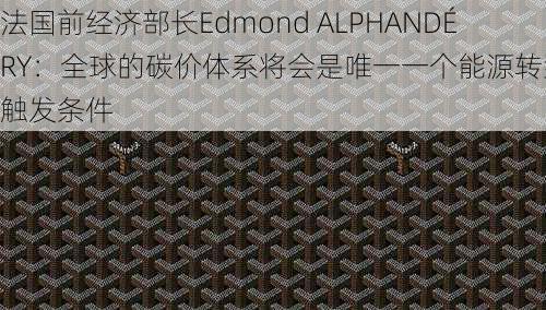 法国前经济部长Edmond ALPHANDÉRY：全球的碳价体系将会是唯一一个能源转型的触发条件