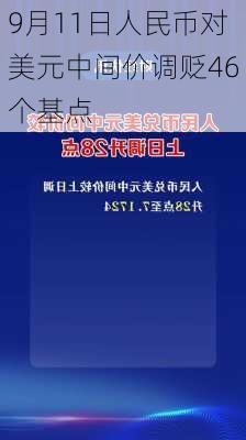 9月11日人民币对美元中间价调贬46个基点