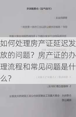 如何处理房产证延迟发放的问题？房产证的办理流程和常见问题是什么？