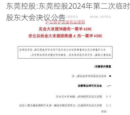 东莞控股:东莞控股2024年第二次临时股东大会决议公告