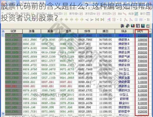 股票代码前的含义是什么？这种编码如何帮助投资者识别股票？