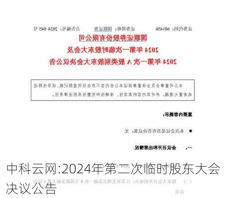 中科云网:2024年第二次临时股东大会决议公告