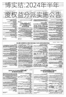 博实结:2024年半年度权益分派实施公告