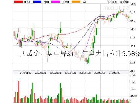 天成金汇盘中异动 下午盘大幅拉升5.58%