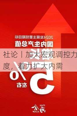 社论丨加大宏观调控力度，着力扩大内需