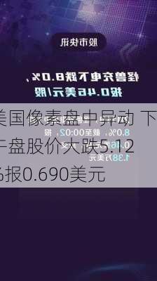 美国像素盘中异动 下午盘股价大跌5.12%报0.690美元