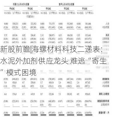 新股前瞻|海螺材料科技二递表：水泥外加剂供应龙头 难逃“寄生”模式困境