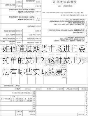 如何通过期货市场进行委托单的发出？这种发出方法有哪些实际效果？