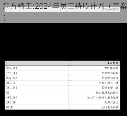 东方精工:2024年员工持股计划（草案）