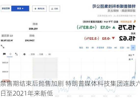 禁售期结束后抛售加剧 特朗普媒体科技集团连跌六日至2021年来新低