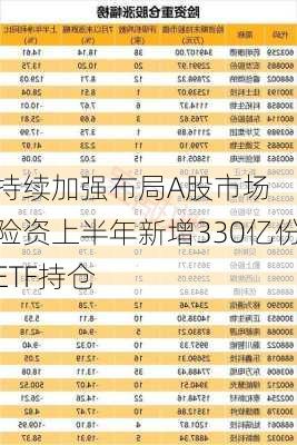 持续加强布局A股市场  险资上半年新增330亿份ETF持仓