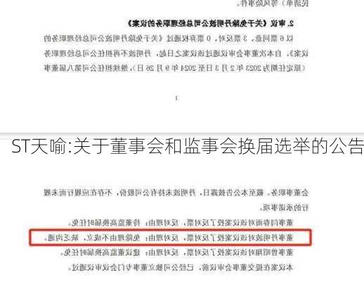 ST天喻:关于董事会和监事会换届选举的公告