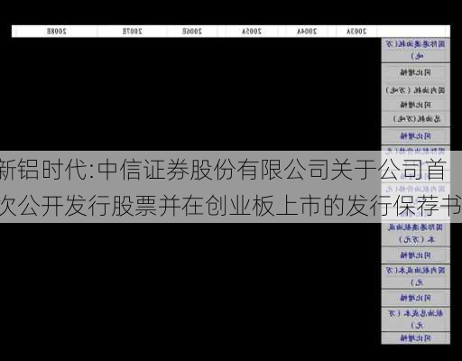 新铝时代:中信证券股份有限公司关于公司首次公开发行股票并在创业板上市的发行保荐书