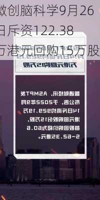 微创脑科学9月26日斥资122.38万港元回购15万股