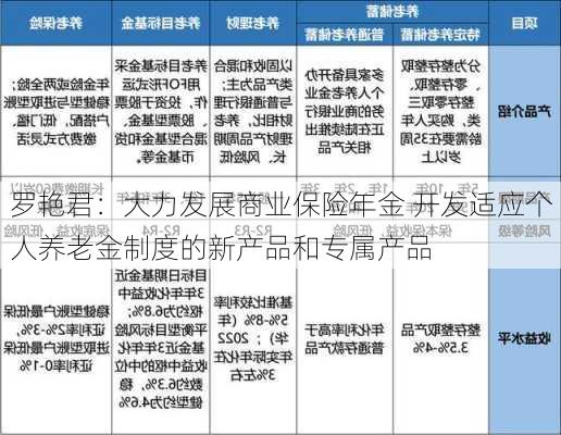 罗艳君：大力发展商业保险年金 开发适应个人养老金制度的新产品和专属产品