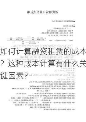 如何计算融资租赁的成本？这种成本计算有什么关键因素？