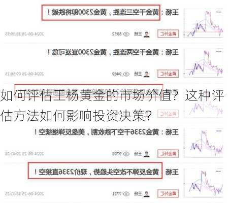 如何评估王杨黄金的市场价值？这种评估方法如何影响投资决策？