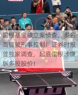 雷根基金被立案侦查，多名高管被刑事控制！证券时报曾独家调查，起底雷根涉嫌纵多股股价！