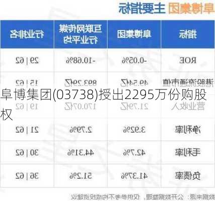 阜博集团(03738)授出2295万份购股权