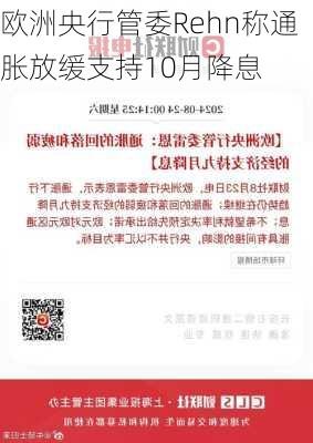 欧洲央行管委Rehn称通胀放缓支持10月降息